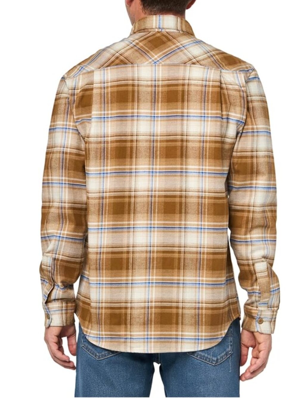 Under Armour Men's Expanse Flannel Shirt, (263) Camel/Tech Blue/Tetra Gray - Picture 2 of 3